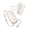 Powerbank 10000mAh 45W FC21 Qpow 3 Ultra ar displeju USB-C iPhone Lightning kabelis - titāna