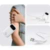 Powerbank 10000mAh 45W FC31 Qpow 3 ar displeju USB-C iPhone Lightning kabeļi - balti