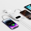 Powerbank 10000mAh 45W FC31 Qpow 3 ar displeju USB-C iPhone Lightning kabeļi - balti