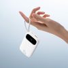 Powerbank 10000mAh 45W FC31 Qpow 3 ar displeju USB-C iPhone Lightning kabeļi - balti