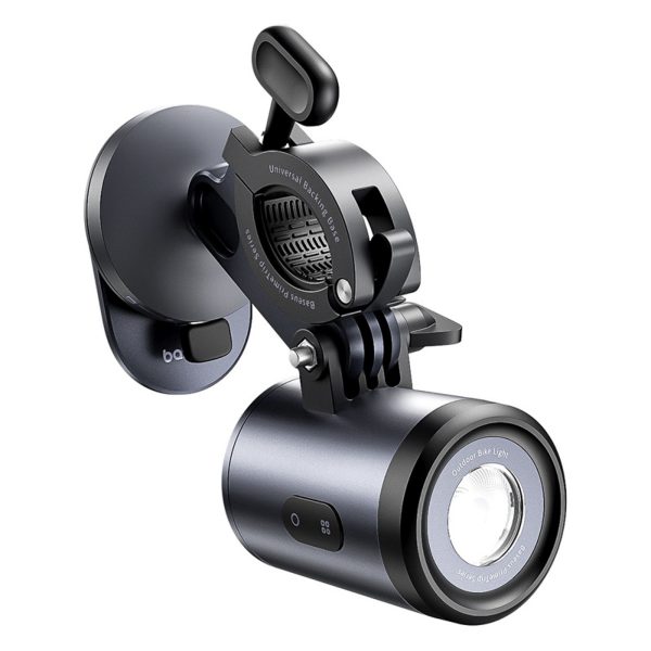 1033561-3-uchwyt-rowerowy-na-smartfon-z-lampka-akumulatorowa-baseus-hurtownia-dropshipping.jpg Viedtālruņa velosipēda turētājs ar 2-in-1 uzlādējamu lukturi 3000mAh 660 lm IP68 LED - melns un pelēks