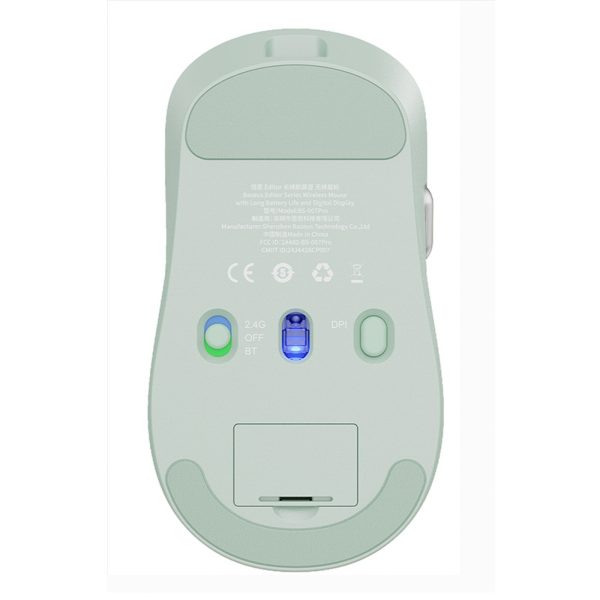 Bezvadu pele ar uzlādējamas baterijas indikatoru 4000DPI 800mAh 2.4GHz BT - zaļa