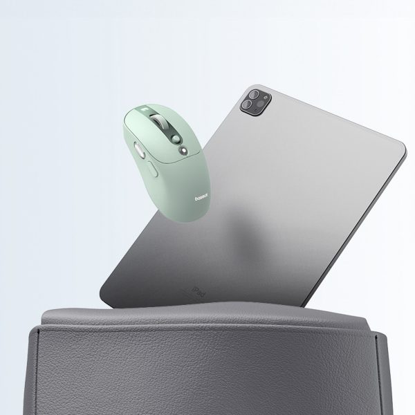 Bezvadu pele ar uzlādējamas baterijas indikatoru 4000DPI 800mAh 2.4GHz BT - zaļa
