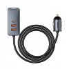 Automašīnas lādētājs ar USB-A USB-C pagarinātāja kabeli PPS 120W - gaiši pelēks