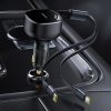 2-in-1 automašīnas lādētājs ar diviem USB-C kabeļiem, 33W - melns