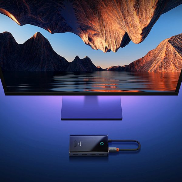 USB-C centrmezgla sadalītājs uz 4x USB-A - pelēks