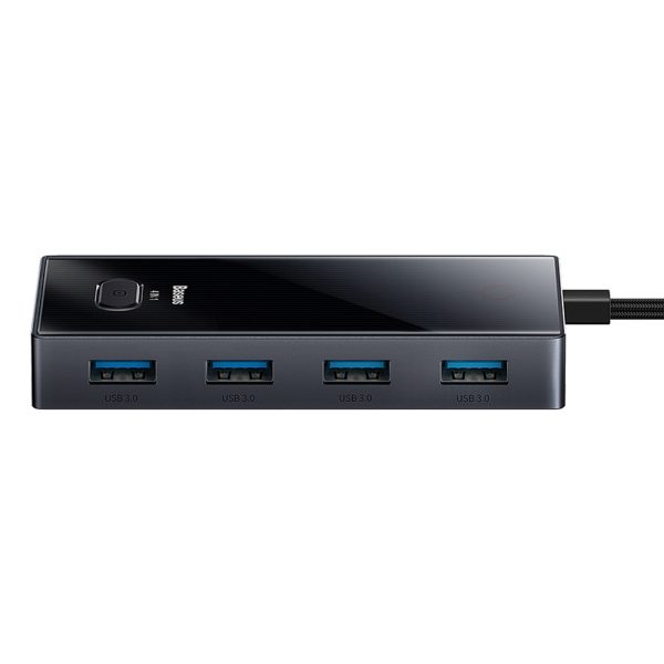 USB-C centrmezgla sadalītājs uz 4x USB-A - pelēks