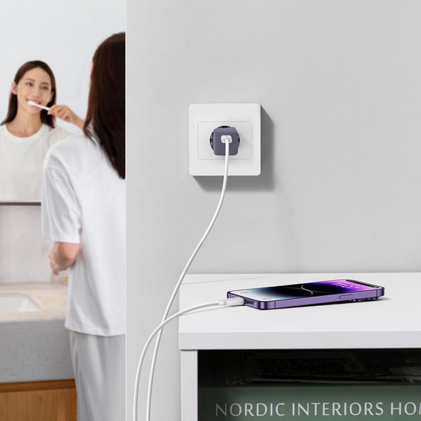 USB-C GaN5 30W ES sienas lādētājs - violets