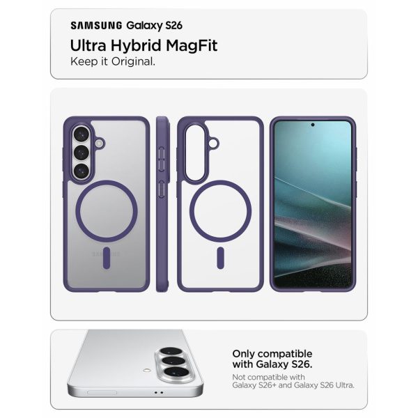 Samsung Galaxy S26 Ultra Hybrid Mag MagSafe vāciņš - caurspīdīgs violets