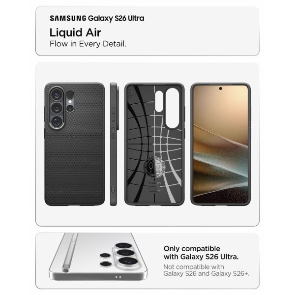 Samsung Galaxy S26 Ultra Liquid Air maciņš - melns