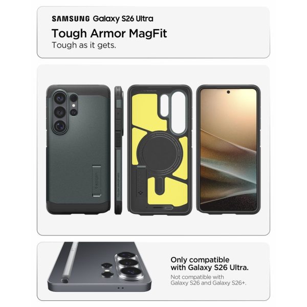 Samsung Galaxy S26 īpaši izturīgs Armor MagSafe vāciņš - zaļš