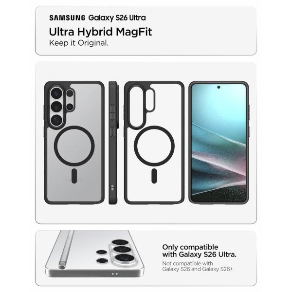 Samsung Galaxy S26 Ultra Ultra Hybrid MagSafe vāciņš - caurspīdīgs, melns