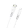 Silikona pinuma USB-A kabelis - iPhone Lightning L25SL 30W 1m - Balts