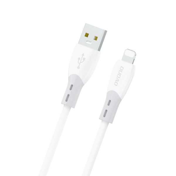 Silikona pinuma USB-A kabelis - iPhone Lightning L25SL 30W 1m - Balts