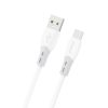 Silikona pinuma kabelis USB-A - USB-C L25ST 5A 1m - balts