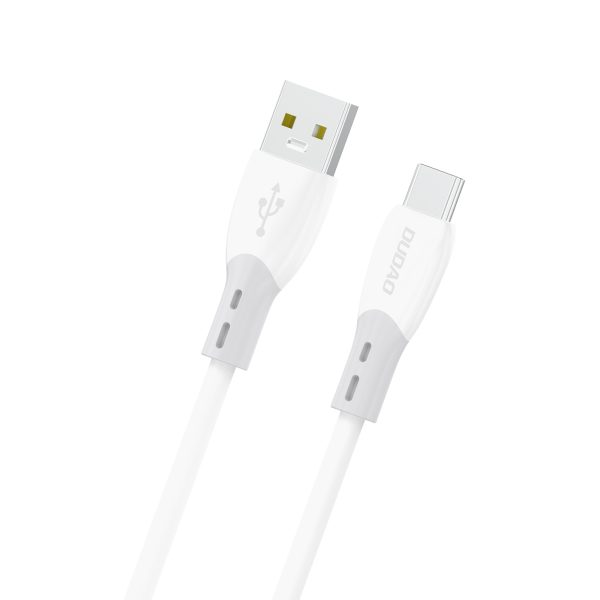 Silikona pinuma kabelis USB-A - USB-C L25ST 5A 1m - balts