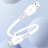 Silikona pinuma kabelis USB-A - USB-C L25ST 5A 1m - balts