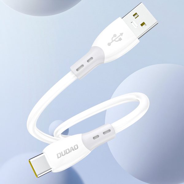 Silikona pinuma kabelis USB-A - USB-C L25ST 5A 1m - balts