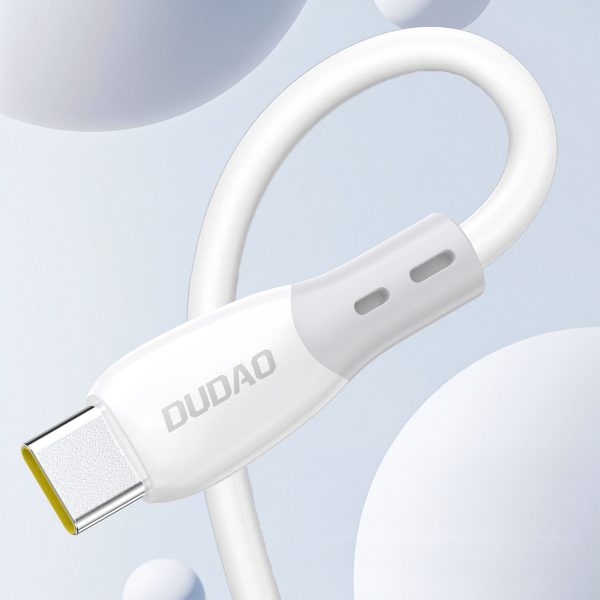 Silikona pinuma kabelis USB-A - USB-C L25ST 5A 1m - balts
