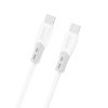 Silikona pinuma kabelis USB-C L25SC 60W 1m - balts