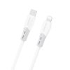 Silikona pinuma USB-C kabelis - iPhone Lightning L25SX 30W 1m - balts