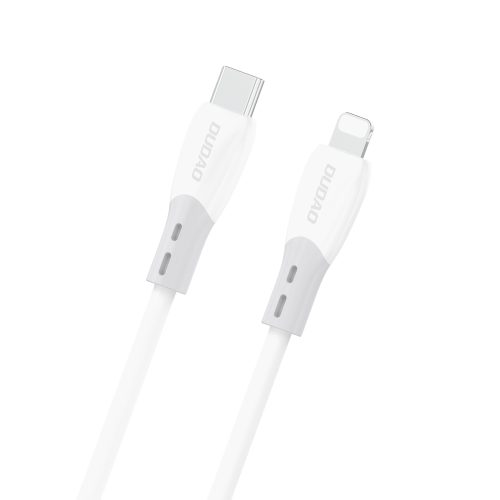 Silikona pinuma USB-C kabelis - iPhone Lightning L25SX 30W 1m - balts