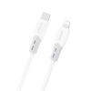 Silikona pinuma USB-C kabelis - iPhone Lightning L25SX 30W 2m - balts