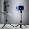 1033629-3-selfie-stick-kijek-do-zdjec-ze-statywem-pilotem-bt-dudao-hurtownia-dropshipping.jpg Selfiju nūja ar statīvu un Bluetooth tālvadības pulti 1,1 m - melna