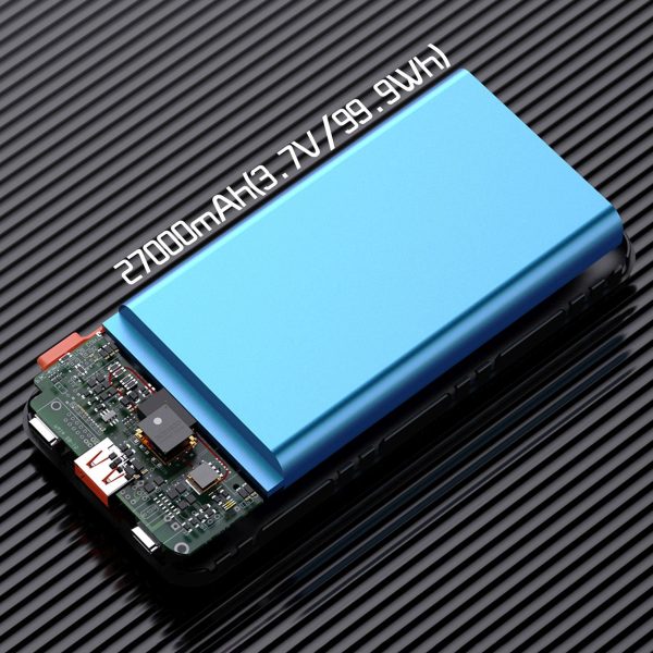 Powerbank 30000mAh USB-A USB-C K15Max PD 22.5W ar USB-C iPhone Lightning kabeļiem - balts