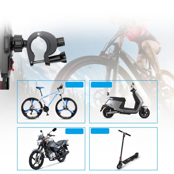 4,7–7 collu tālruņa turētājs velosipēdam, skrejritenim, motociklam, melns