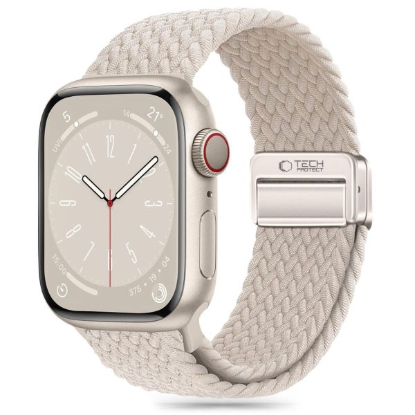 Nylonmag neilona siksniņa Apple Watch 4/5/6/7/8/9/SE/Ultra 1/2 42/44/45/49 mm - bēša