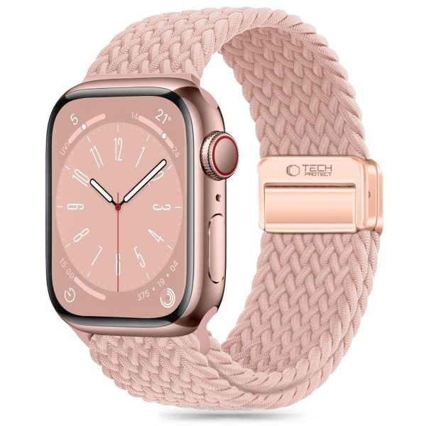 Nylonmag neilona siksniņa Apple Watch 4/5/6/7/8/9/SE 38/40/41 mm - rozā