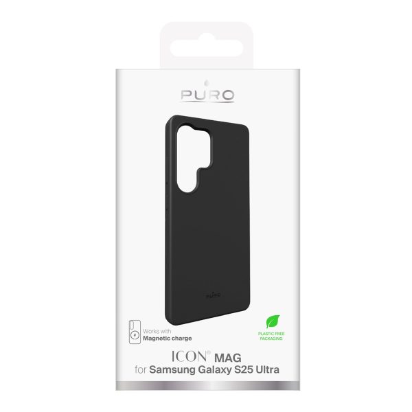 Silikona maciņš Samsung Galaxy S25 Ultra Icon Mag MagSafe tālrunim - melns