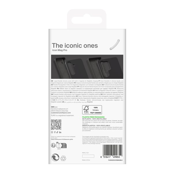 Silikona maciņš Samsung Galaxy S25 Ultra Icon Mag MagSafe tālrunim - melns
