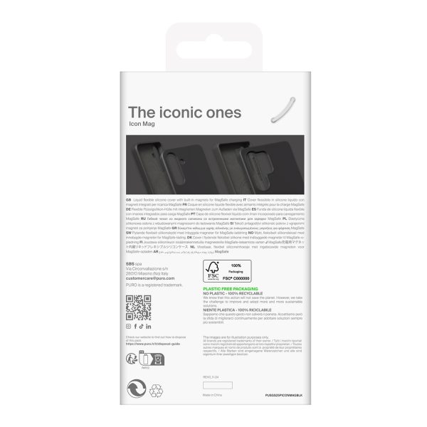 Silikona maciņš Samsung Galaxy S25+ Icon Mag MagSafe tālrunim - melns