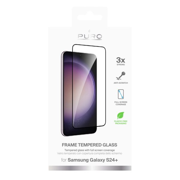 Rūdīts stikls Samsung Galaxy S25+ S24+ ar melnu rāmi Rūdīts stikls