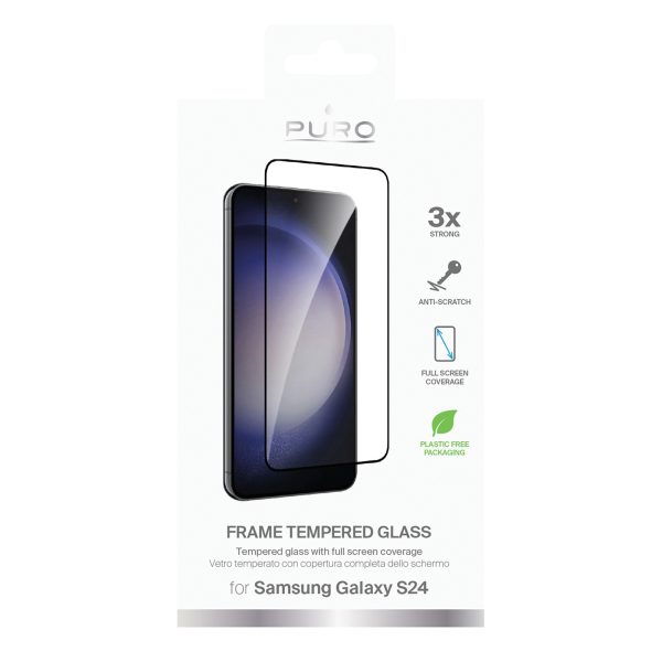 Rūdīts stikls Samsung Galaxy S25 S24 ar melnu rāmi