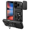 Hybrid Armor Camshield bruņu maciņš ar statīvu un kameras pārsegu iPhone 17 Pro tālrunim - melns