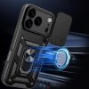 Hybrid Armor Camshield bruņu maciņš ar statīvu un kameras pārsegu iPhone 17 Pro tālrunim - melns