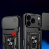 Hybrid Armor Camshield bruņu maciņš ar statīvu un kameras pārsegu iPhone 17 Pro tālrunim - melns