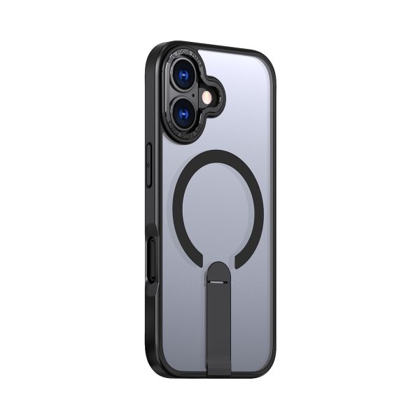 iPhone 17 Hybrid Armor X MagSafe vāciņš ar statīvu — melns