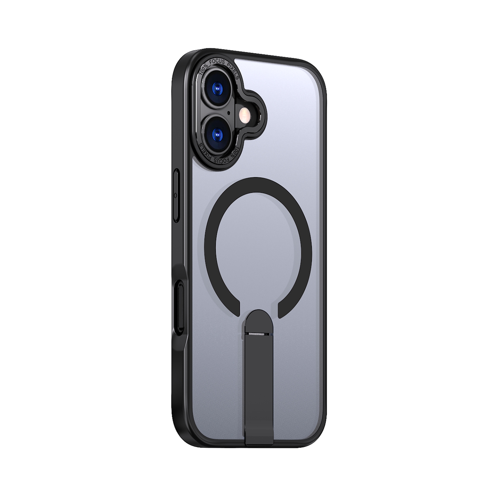 iPhone 17 Hybrid Armor X MagSafe vāciņš ar statīvu — melns