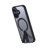 iPhone 17 Hybrid Armor X MagSafe vāciņš ar statīvu — melns