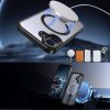iPhone 17 Hybrid Armor X MagSafe vāciņš ar statīvu — melns