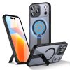 iPhone 17 Pro Max Hybrid Armor X MagSafe vāciņš ar statīvu — melns