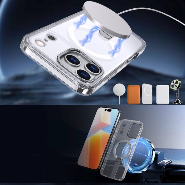 iPhone 17 Pro vāciņš ar statīvu un MagSafe statīvu — caurspīdīgs
