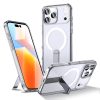 iPhone 17 Pro Max Hybrid Armor X MagSafe vāciņš ar statīvu — caurspīdīgs