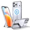 iPhone 17 Pro Max Hybrid Armor X MagSafe vāciņš ar statīvu — caurspīdīgs