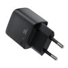 Sienas lādētājs ar displeju USB-A USB-C GaN PD 35W - melns