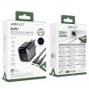 Sienas lādētājs ar displeju un USB-C GaN PD 20W kabeli - melns